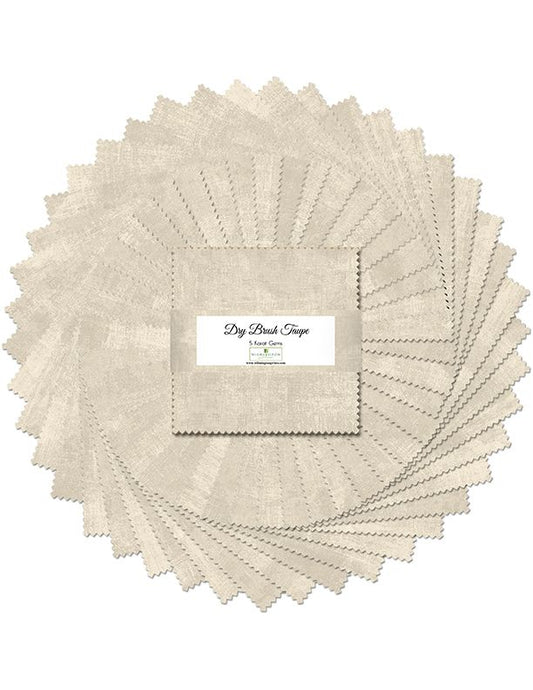 Dry Brush Taupe 5" Squares Karat Gems 42pcs Wilmington Prints Cotton Precut Fabric WP-507-139-507