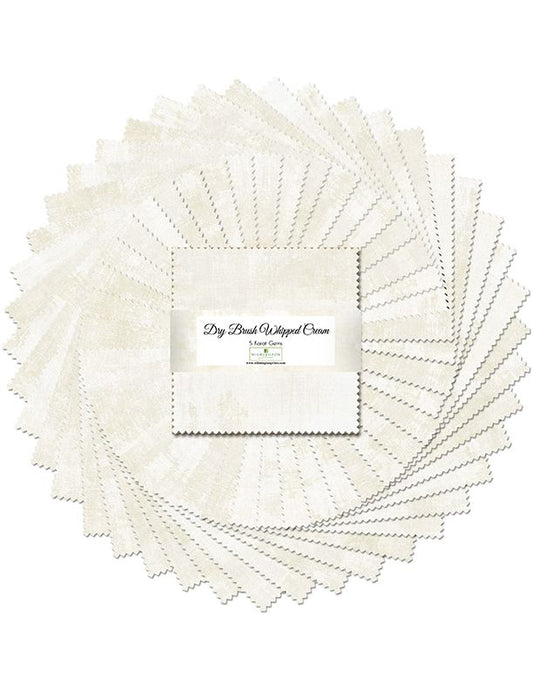 Dry Brush Whipped Cream 5" Squares Karat Gems 42pcs Wilmington Prints Cotton Precut Fabric WP-507-138-507