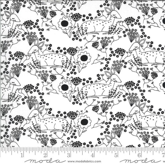 Dwell Possibility Deer Ivory Night Gingiber Moda Fabrics Cotton Fabric