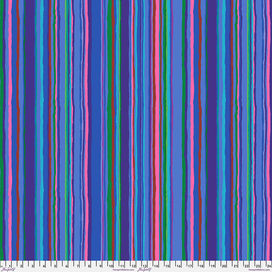 Echo Stripe Blue February 2026 Kaffe Fassett Collective Free Spirit Cotton Fabric FS-PWGP209.BLUE
