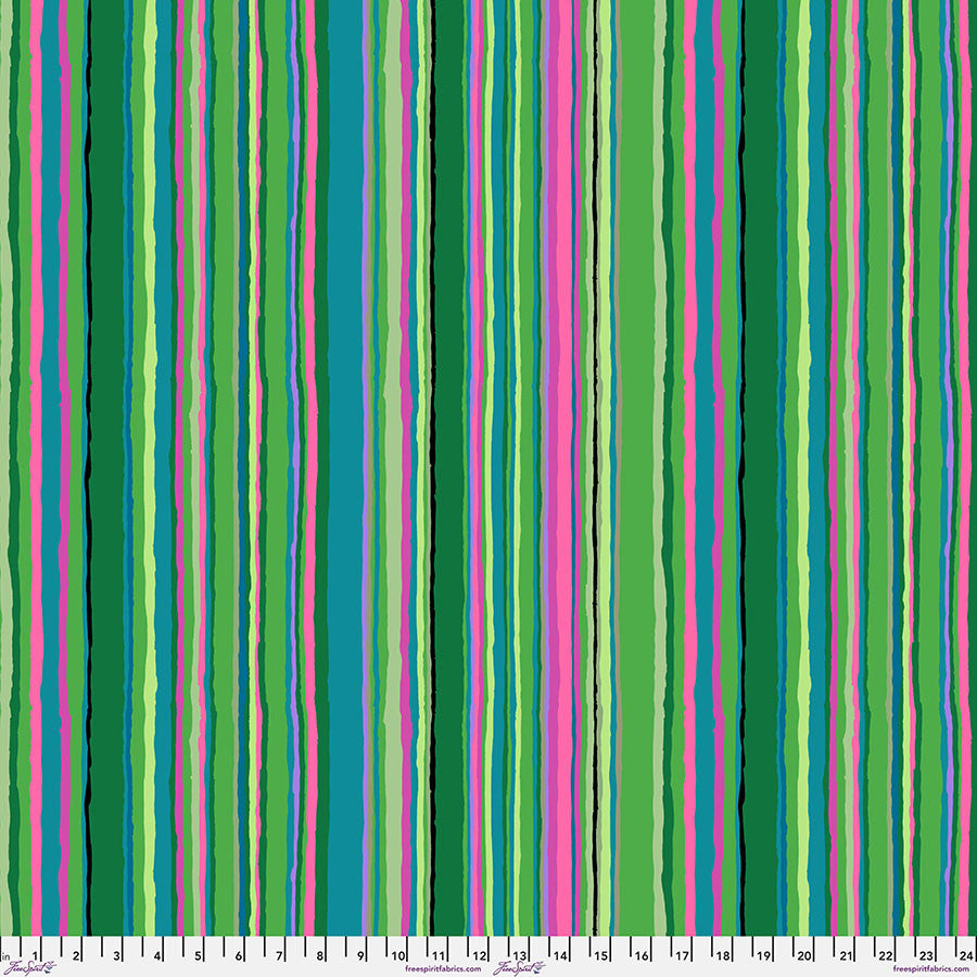 Echo Stripe Green February 2026 Kaffe Fassett Collective Free Spirit Cotton Fabric FS-PWGP209.GREEN