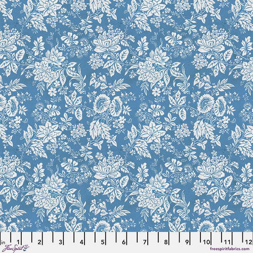 Eclectic Elements Blue Palette Tapestry Blue Tim Holtz Free Spirit Cotton Fabric FS-PWTH287.BLUE