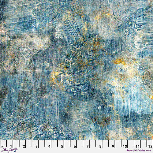 Eclectic Elements Blue Palette Vintage Blue Tim Holtz Free Spirit Cotton Fabric FS-PWTH289.BLUE