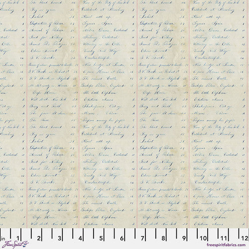 Eclectic Elements Indigo Palette Ledger Indigo Tim Holtz Free Spirit Cotton Fabric FS-PWTH294.INDIGO