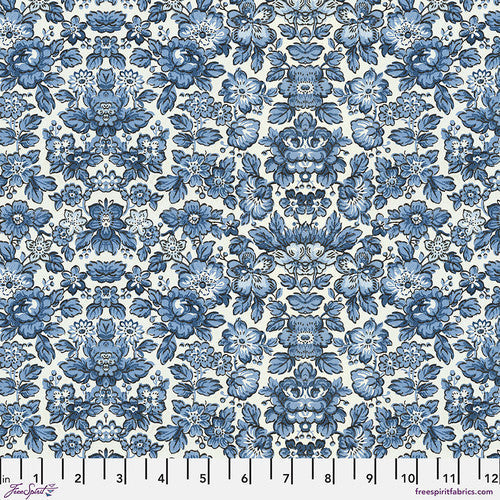 Eclectic Elements Indigo Palette Wallpaper Indigo Tim Holtz Free Spirit Cotton Fabric FS-PWTH297.INDIGO