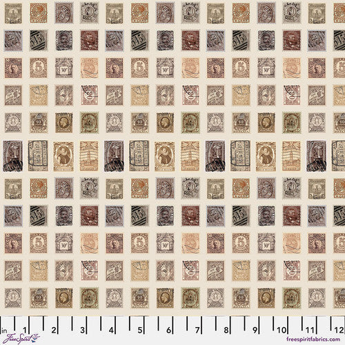 Eclectic Elements Neutral Palette Stamp Neutral Tim Holtz Free Spirit Cotton Fabric FS-PWTH251.NEUTRAL
