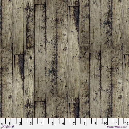 Eclectic Elements Neutral Palette Wood Neutral Tim Holtz Free Spirit Cotton Fabric FS-PWTH256.NEUTRAL