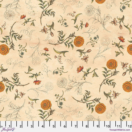 Eclectic Elements Orange Palette Sketchbook Orange Tim Holtz Free Spirit Cotton Fabric FS-PWTH234.Orange