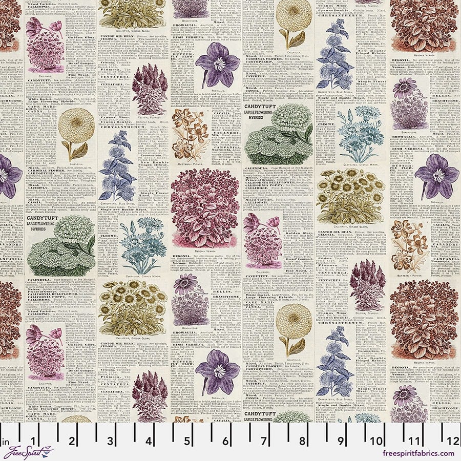 Eclectic Elements Palette Multi Botany Multi Tim Holtz Free Spirit Cotton Fabric FS-PWTH327.MULTI