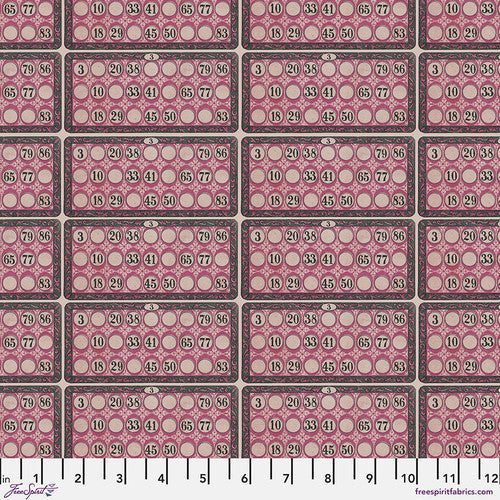 Eclectic Elements Pink Palette Numbers Pink Tim Holtz Free Spirit Cotton Fabric FS-PWTH216.PINK