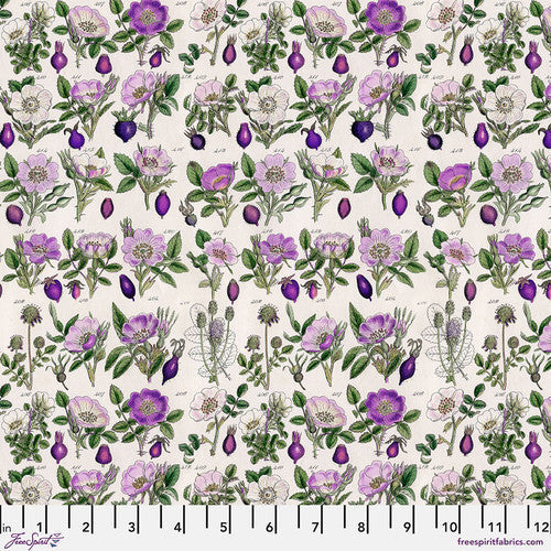 Eclectic Elements Purple Palette Botanical Purple Tim Holtz Free Spirit Cotton Fabric FS-PWTH306.PURPLE