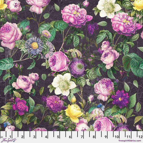 Eclectic Elements Purple Palette Flower Shop Purple Tim Holtz Free Spirit Cotton Fabric FS-PWTH304.PURPLE