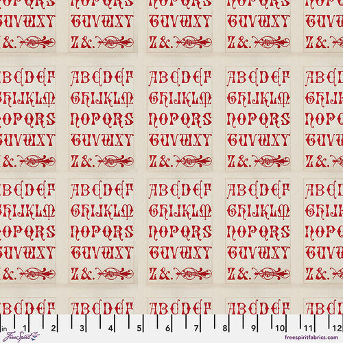 Eclectic Elements Red Palette Typography Red Tim Holtz Free Spirit Cotton Fabric FS-PWTH224.RED
