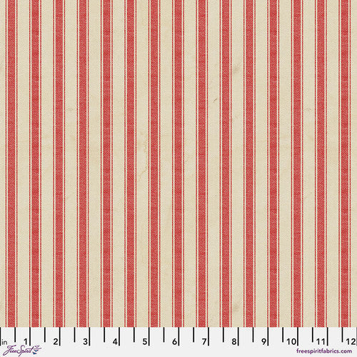 Eclectic Elements Seasonal Palette Christmas Linen Stripe Beige Tim Holtz Free Spirit Cotton Fabric FS-PWTH339.CHRISTMAS