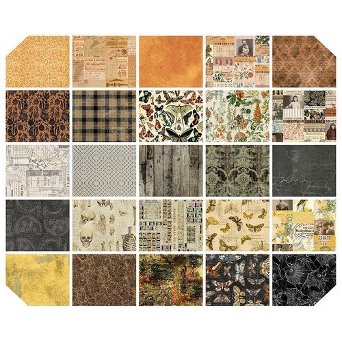 Eclectic Elements Seasonal Palette Halloween Design Roll 2.5'' Strips 40 pcs Tim Holtz Free Spirit Cotton Fabric FS-FB4DRTH.HALLOWEEN