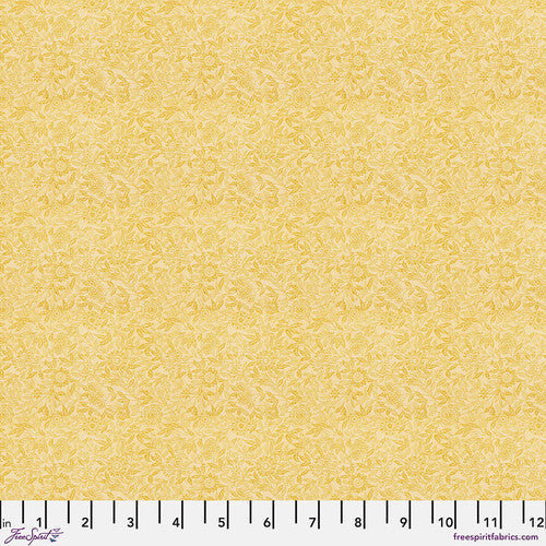 Eclectic Elements Yellow Palette Tiny Prints Yellow Tim Holtz Free Spirit Cotton Fabric FS-PWTH248.YELLOW