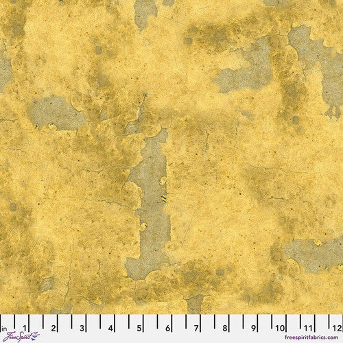 Eclectic Elements Yellow Palette Vintage Yellow Tim Holtz Free Spirit Cotton Fabric FS-PWTH249.YELLOW