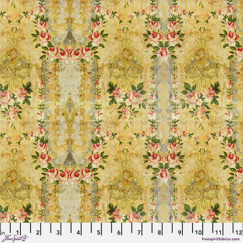 Eclectic Elements Yellow Palette Wallpaper Yellow Tim Holtz Free Spirit Cotton Fabric FS-PWTH247.YELLOW