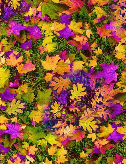 Electric Nature Leaves Multi Timeless Treasures Cotton Fabric TT-C7765-MULTI