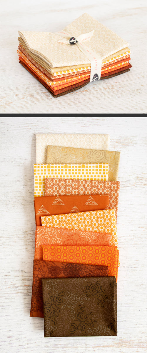 Elements Pumpkin Spice Fat Quarter Bundle 18"x21" 10pcs Art Gallery Fabrics Cotton Fabric AGF-CBEFQ437