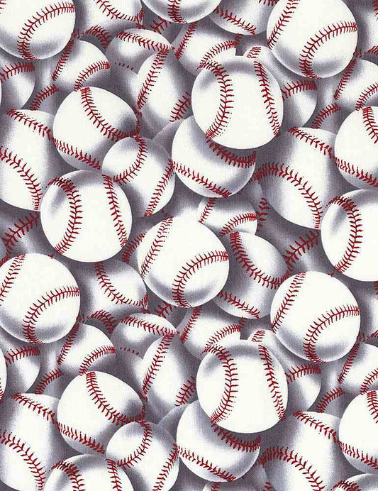 Elite Athlete Packed Baseballs White Timeless Treasures Cotton Fabric TT-SPORT-CD2159-White