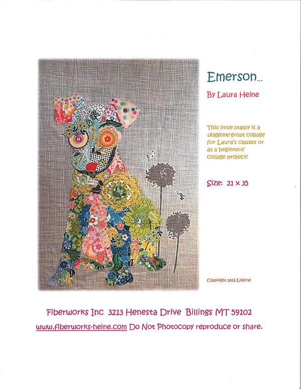 Emerson Puppy Collage Quilt Pattern Laura Heine Fiberworks LHFW-EM30
