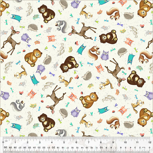 Enchanted Woods Woodland Friends Ivory Terri Degenkolb Windham Fabrics Cotton Fabric WF-54521-4