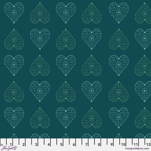 Enrapture Amour Turquoise Giucy Giuce Free Spirit Cotton Fabric FS-PWGG007.TURQUOISE