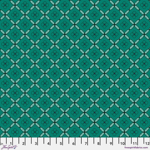 Enrapture Tiles Emerald Giucy Giuce Free Spirit Cotton Fabric FS-PWGG009.EMERALD
