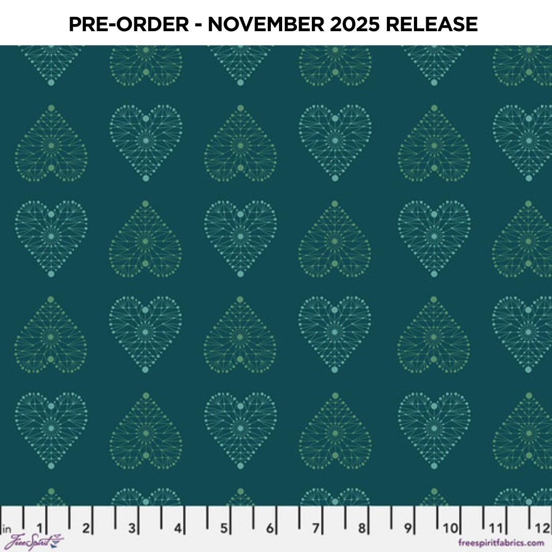 PRE-ORDER | NOV 2025 | Enrapture Amour Turquoise Giucy Giuce Free Spirit Cotton Fabric FS-PWGG007.TURQUOISE