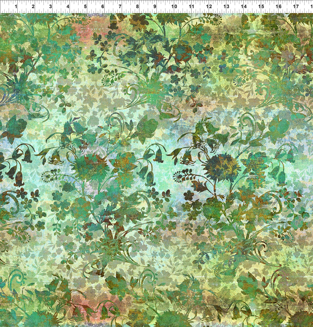 Evanescence Bouquet Green Jason Yenter The Beginning Fabrics Cotton Fabric ITB-2EV-3