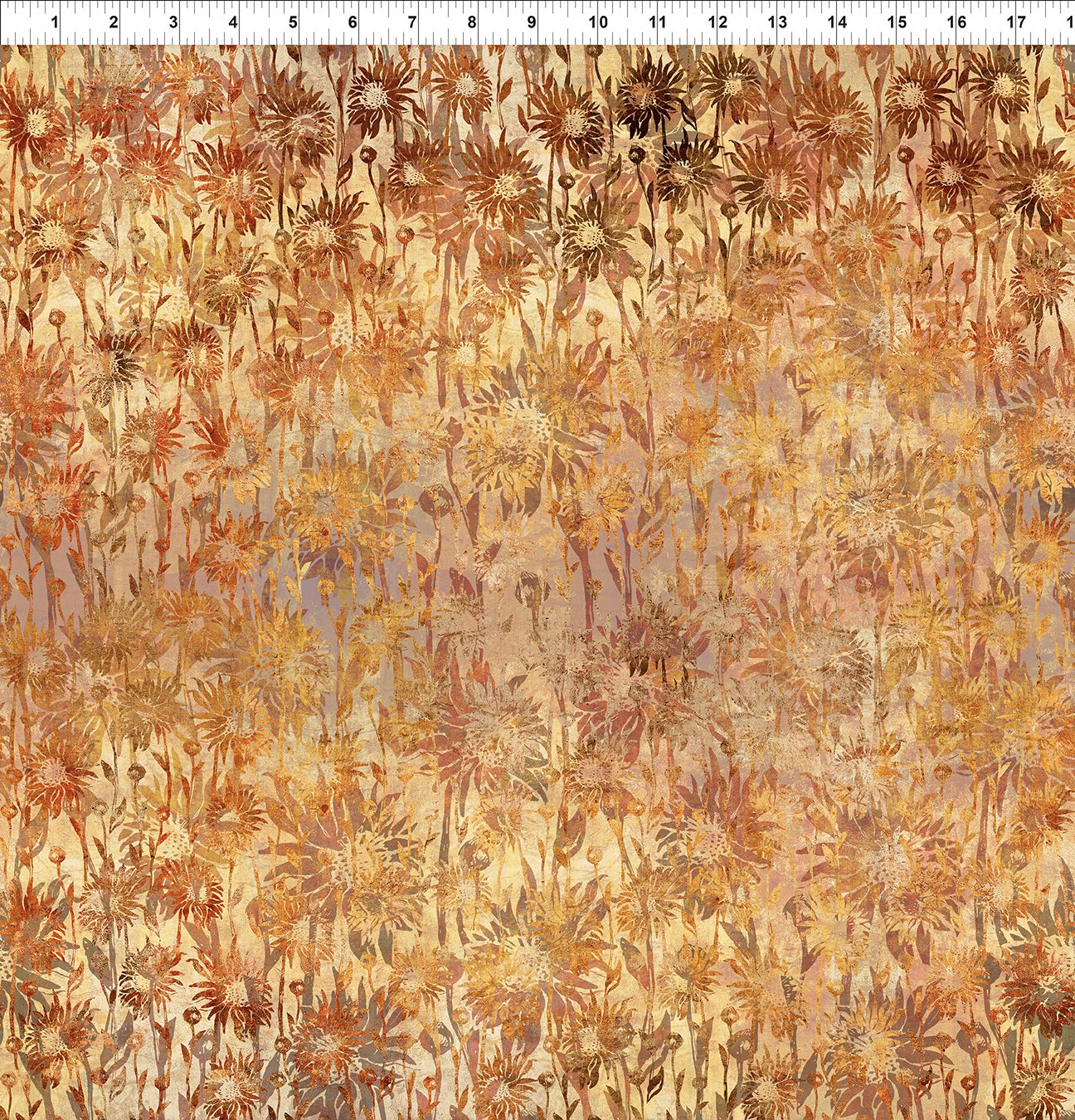 Evanescence Sunflowers Gold Jason Yenter The Beginning Fabrics Cotton Fabric ITB-7EV-1