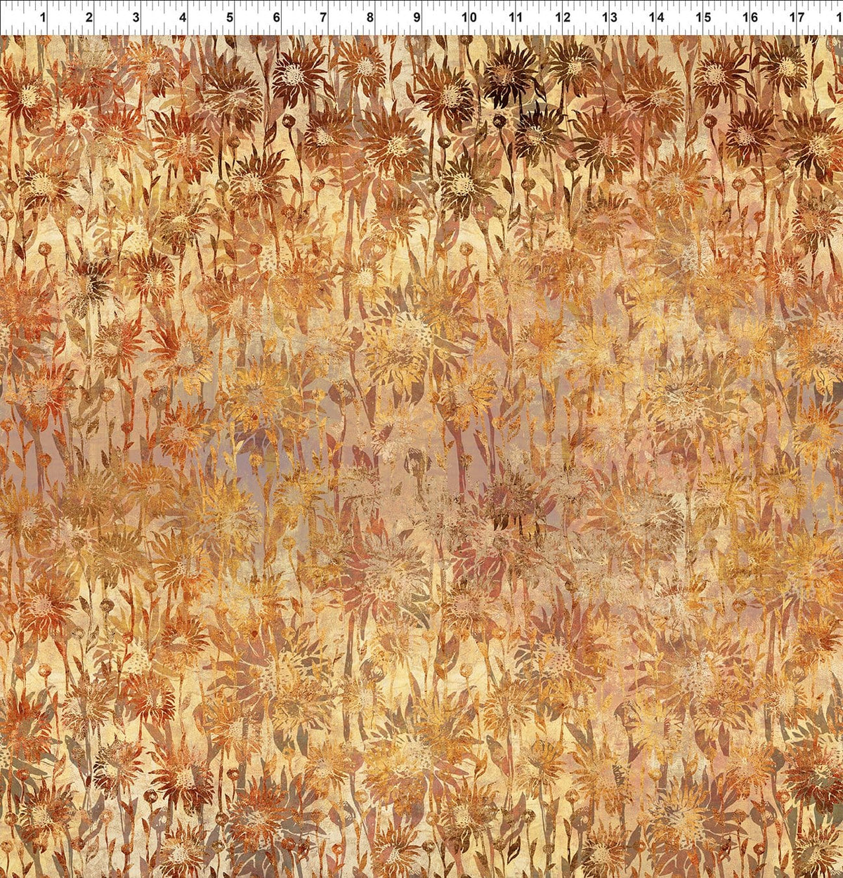 Evanescence Sunflowers Gold Jason Yenter The Beginning Fabrics Cotton Fabric ITB-7EV-1 | US Fabric Shop