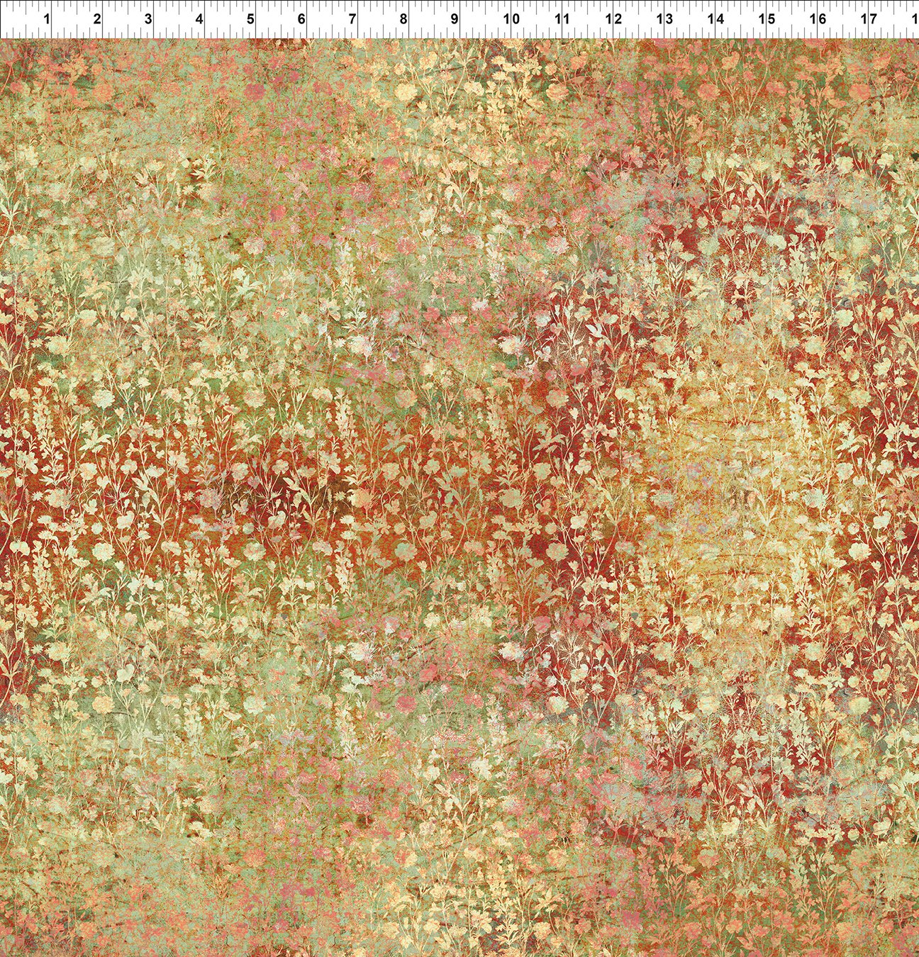 Evanescence Wildflowers Spice Orange Green Jason Yenter The Beginning Fabrics Cotton Fabric ITB-8EV-1
