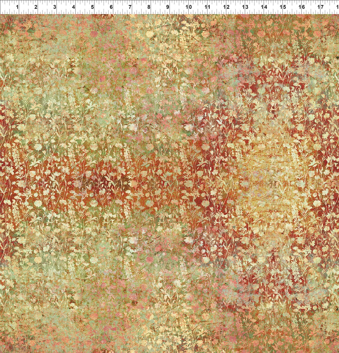 Evanescence Wildflowers Spice Orange Green Jason Yenter The Beginning Fabrics Cotton Fabric ITB-8EV-1 | US Fabric Shop