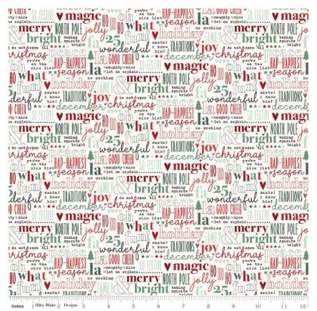 Evergreen Wishes Text Cream Traci Reed Riley Blake Designs Cotton Fabric RB-C17813-CREAM | US Fabric Shop