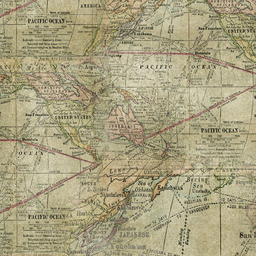 Foundations Expedition Multi Tim Holtz Eclectic Elements Free Spirit Cotton Fabric FS-PWTH016.MULTI