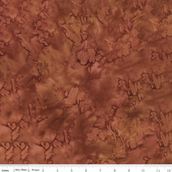 Expressions Batiks Hand-Dyes Basic Texture Blender Cinnamon Brown Riley Blake Cotton Fabric