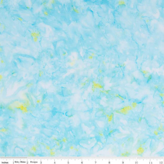 Expressions Batiks Hand-Dyes Basic Texture Blender Light Turquoise Green Multi Riley Blake Cotton Fabric RB-BTHH-226