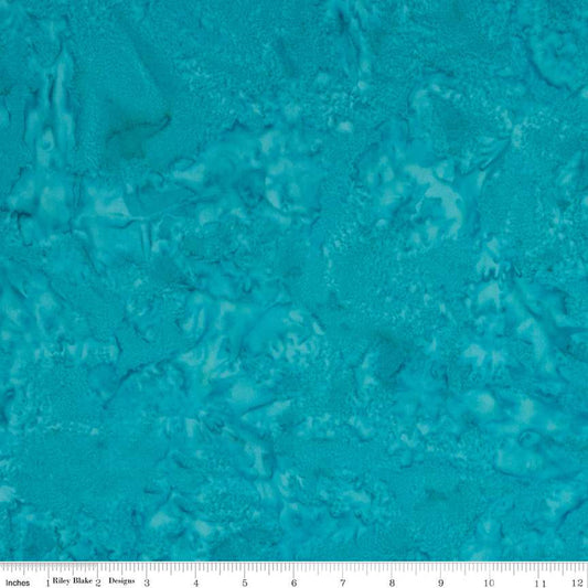 Expressions Batiks Hand-Dyes Basic Texture Blender Medium Aqua Blue Riley Blake Cotton Fabric RB-BTHH-165
