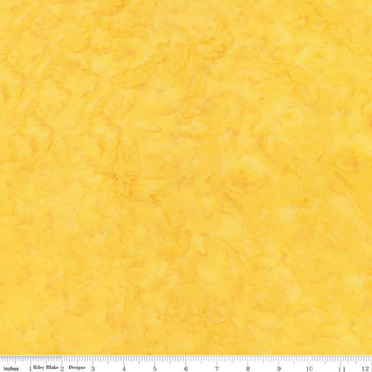 Expressions Batiks Hand-Dyes Basic Texture Blender Sunshine Yellow Riley Blake Cotton Fabric