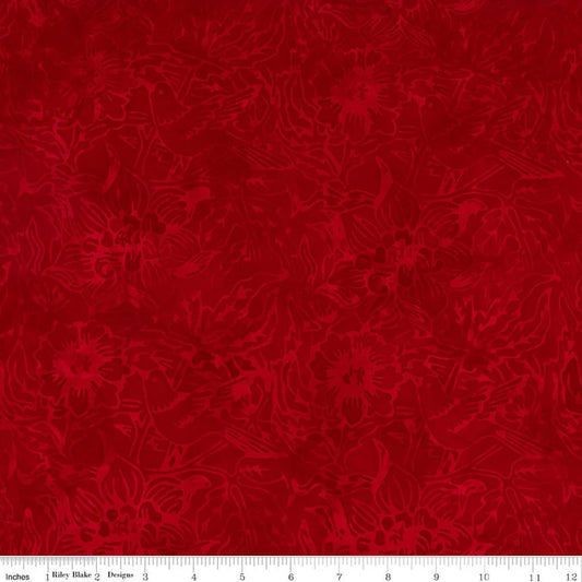 Expressions Batiks Tjaps Lipstick Red Riley Blake Cotton Fabric