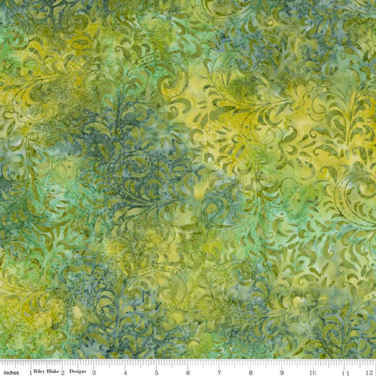Expressions Batiks Tjaps Meadow Green Riley Blake Cotton Fabric RB-BTHH-1063