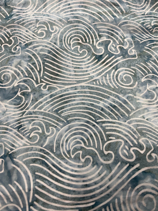 Expressions Batiks Tjaps Bayou Blues Dolphin Gray Riley Blake Designs Cotton Fabric RB-BTAP-1229