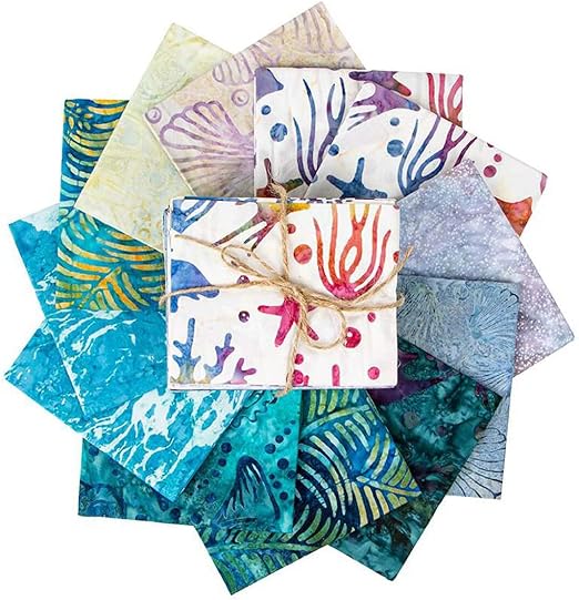 Expressions Batiks Toes The Sand Fat Quarter Bundle 18"X22" Riley Blake Designs Cotton Fabric RB-FQ-23159A-12
