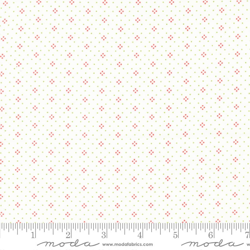 Eyelet Basic Dot Ivory Cream and Holly Green Fig Tree & Co. Moda Cotton Fabric MD-20488-86 | US Fabric Shop