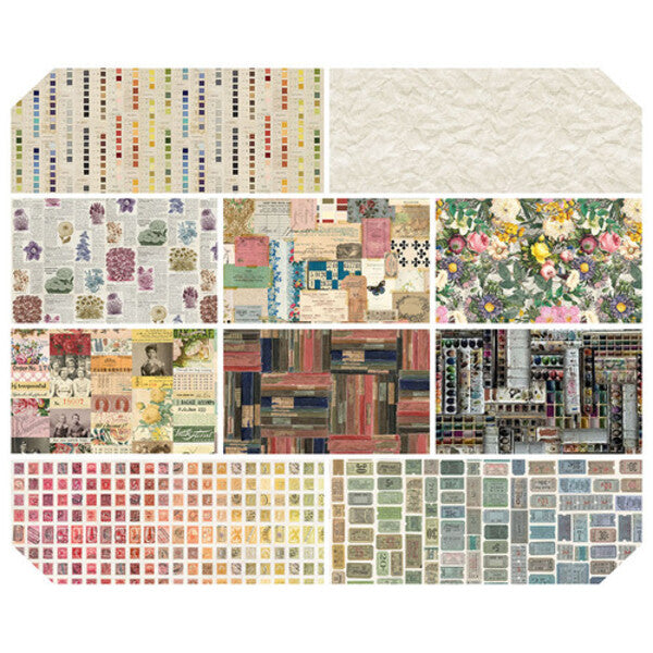 Eclectic Elements Palette Fat Quarter Bundle 18"x21" 10pcs Tim Holtz Free Spirit Cotton Fabric FS-FB4FQTH.MULTI