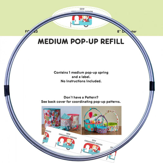 Medium Pop-Ups Refill 8'' Bag/Tote Pattern Joanne Hillestad Sew Organized Designs FQG123