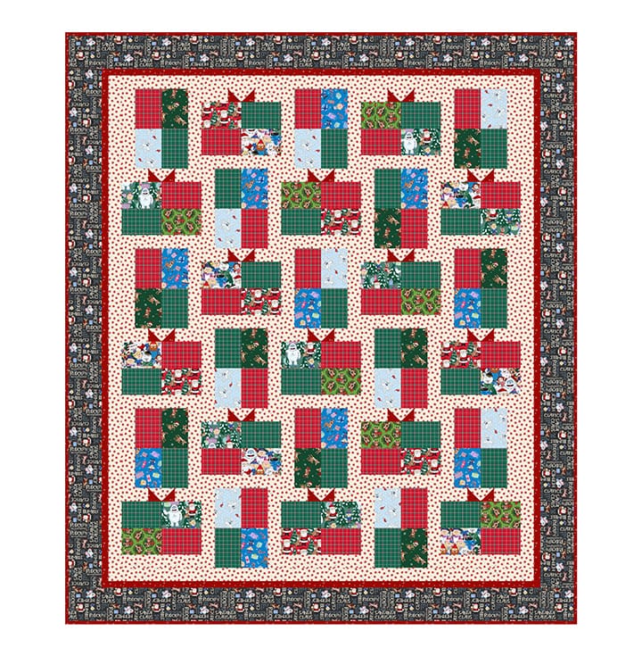 FREE PATTERN-Rudolph the Red-Nosed Reindeer Gifts Galore Quilt Pattern Northcott | US Fabric Shop