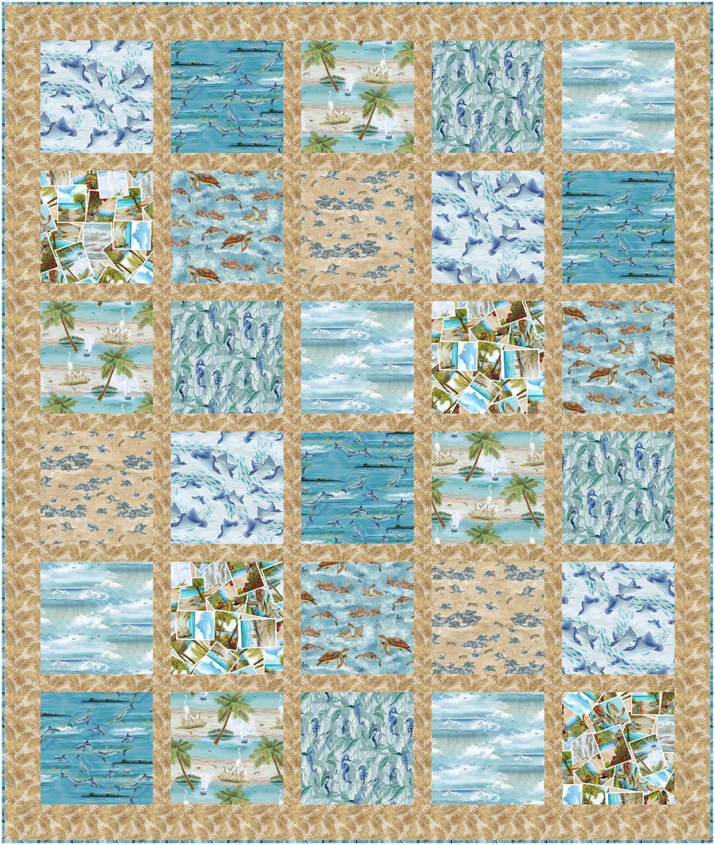 Fabric Requirements-Show Off Throw using Window to Paradise Project by Henry Glass | US Fabric Shop